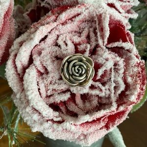 Sterling Silver Electroform Rose Statement Ring Size 8